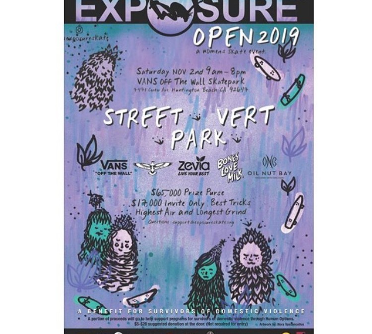 Exposure Skate Open 2019 (A Women’s Benefit Event) in Huntington Beach on Nov. 2nd via ExposureSkate.org