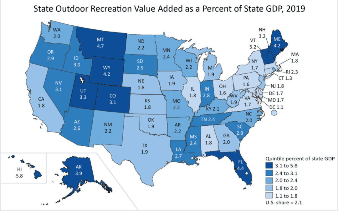 State Outdoor Rec Value Added as a Percent of State GDP